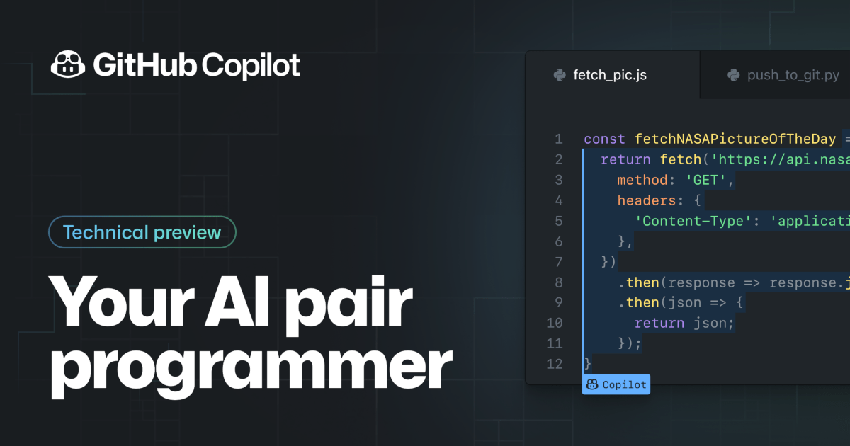 GitHub Copilot completing code inside an editor