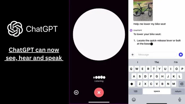 ChatGPT voice and vision interfaces with a photographed bicycle and visual response
