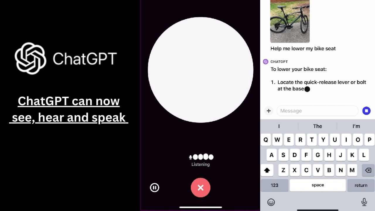 ChatGPT voice and vision interfaces with a photographed bicycle and visual response