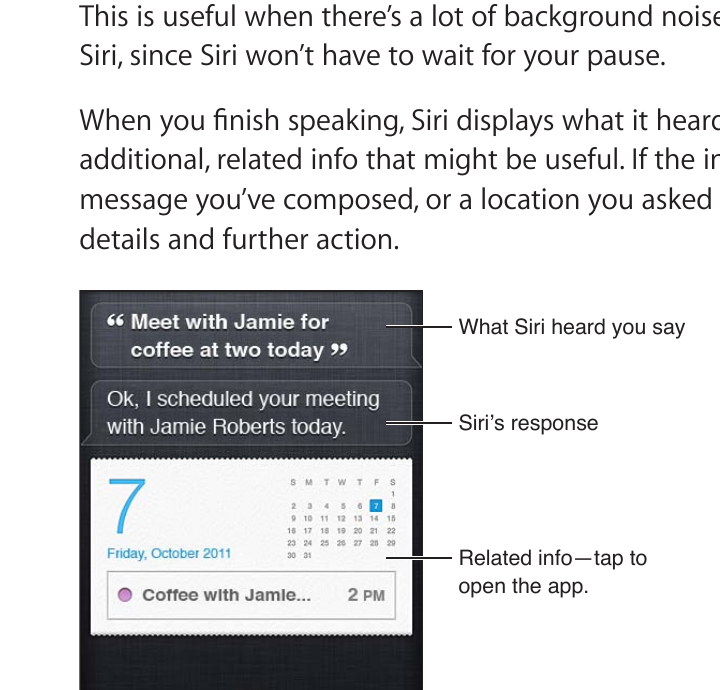 The original Siri interface in iOS 5